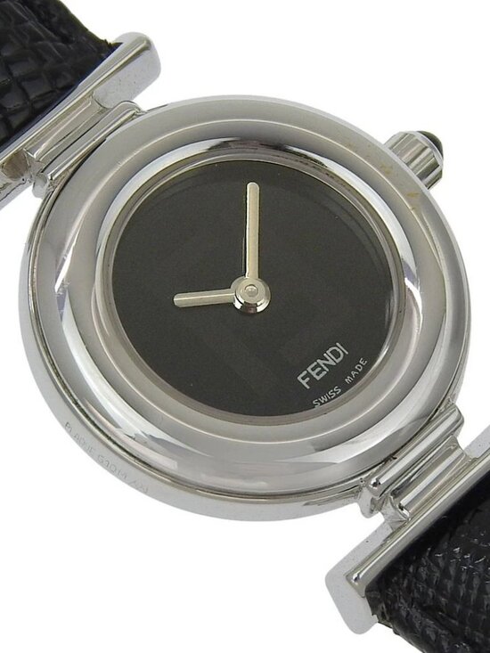 FENDI Watches 320L blackDial Stainless Steel/leather Quartz Analog display...